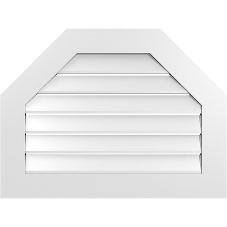 Ekena Millwork Octagonal Top Surface Mount PVC Gable Vent: Functional, w/ 3-1/2"W x 1"P Standard Frame, 32"W x 24"H GVPOT32X2401SF